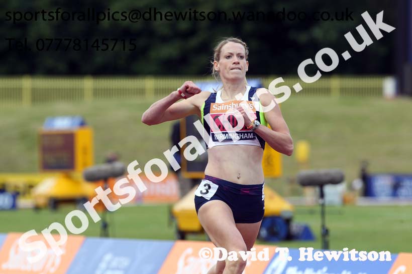 Eiledh Child (Pitreavie) wins 400 metres hurdles, 2014 Sainsbury's British Championships. Photo: David T. Hewitson/Sports for All Pics